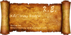 Kálnay Endre névjegykártya