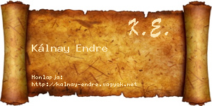 Kálnay Endre névjegykártya