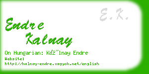 endre kalnay business card